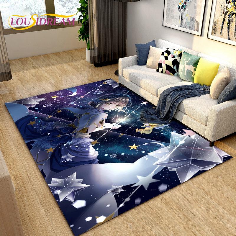 Cute Cartoon Cardcaptor Sakura Area Rug,Carpet Rug for Living Room Bedroom Sofa Doormat Decoration, Kids Play Non-slip Floor Mat