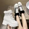 Women's Fur Snow Boots Winter Thick Bottom Short Boots 7cm Heels Round Toe Warm Plush Platform Boots Fashion Causal Ankle Boots