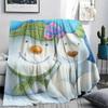 1PC The Snowman Print Flannel Blanket, High quality All Seasons, Home Decor, Warmth and Comfort, Perfect for Christmas Gifts