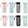 600ML Water Bottle Portable Sport Frosted Plastic Water Cup Leak-proof Juice Drinkware Couples Student Mug Transparent Kettle