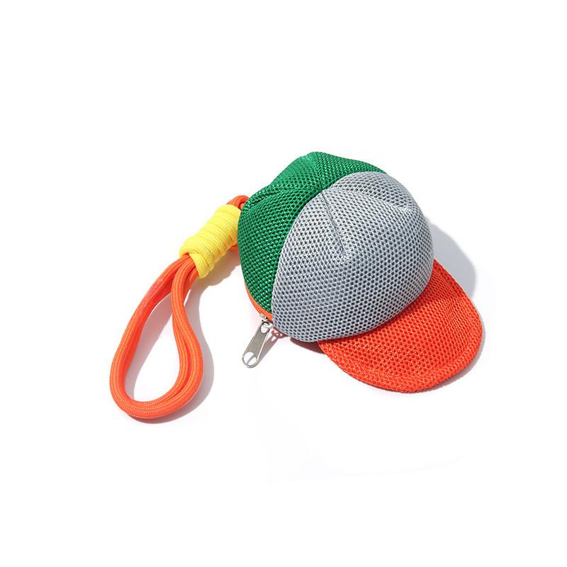 Polyester Dopamine Color Coin Purse With Keychain For Daily Use