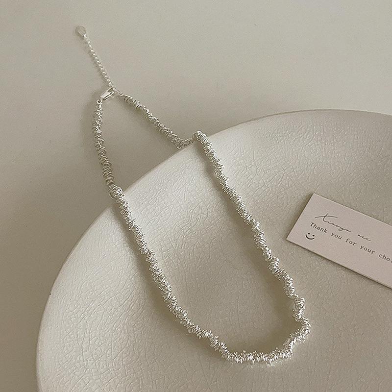 

PONYKISS Sterling Silver Minimalist Irregular Geometric Chains Necklaces for Women Classic Fine Accessories