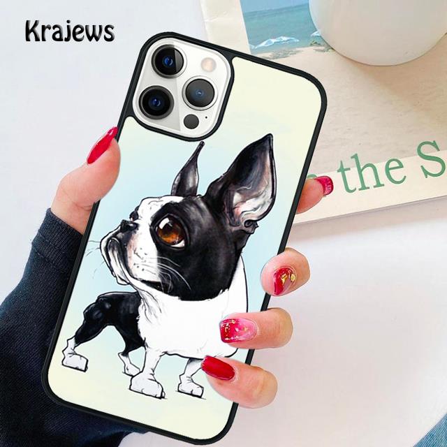 Boston Terrier Dog Puppy Soft Phone Case Cover For iPhone 17 Air 16 15 14 Plus 11 12 13 Pro Max Coque Shell Fundas