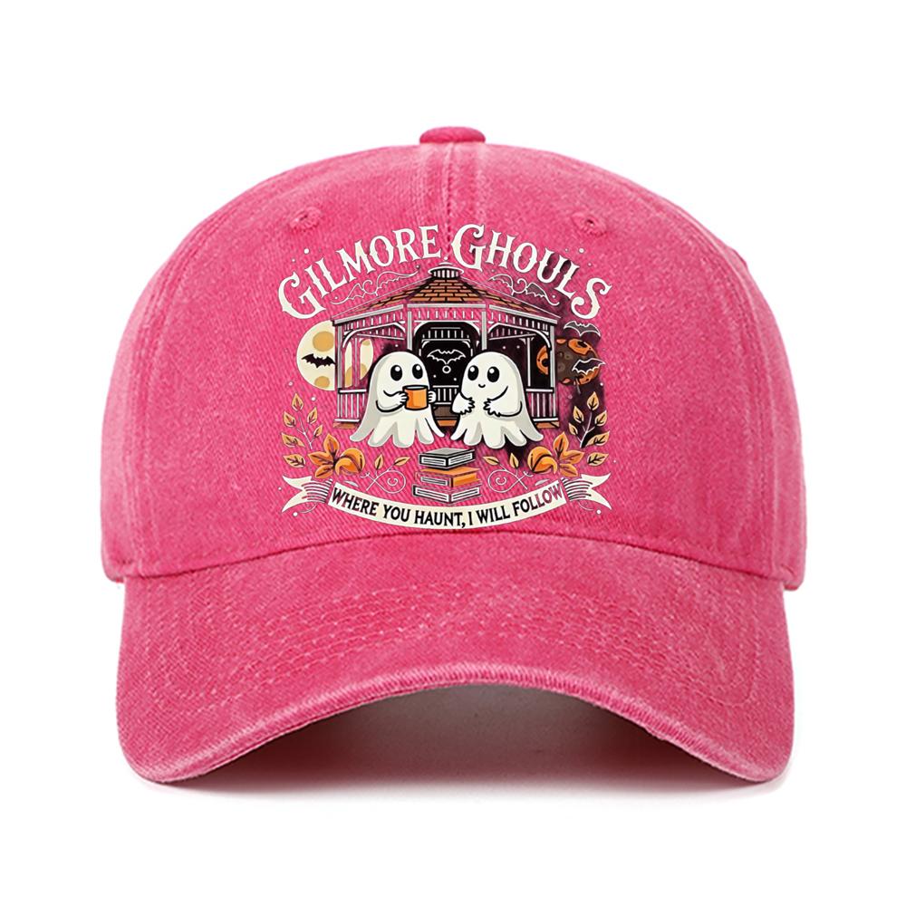 Letter Ghost Printed Baseball Cap for Men and Women, Adjustable Outdoor Sun Protection Hat, Halloween Holiday Gift Decoration