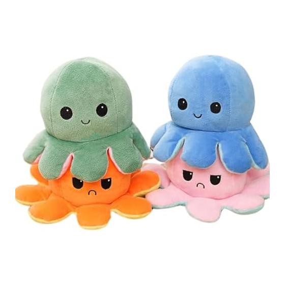 Octopus Plush Toy Tacopy Cute Toy Reversible Doll Children Girlfriend Friend Birthday 20cm Mini Soothing Animal Bicolor Reversed Double Sided (20cm)