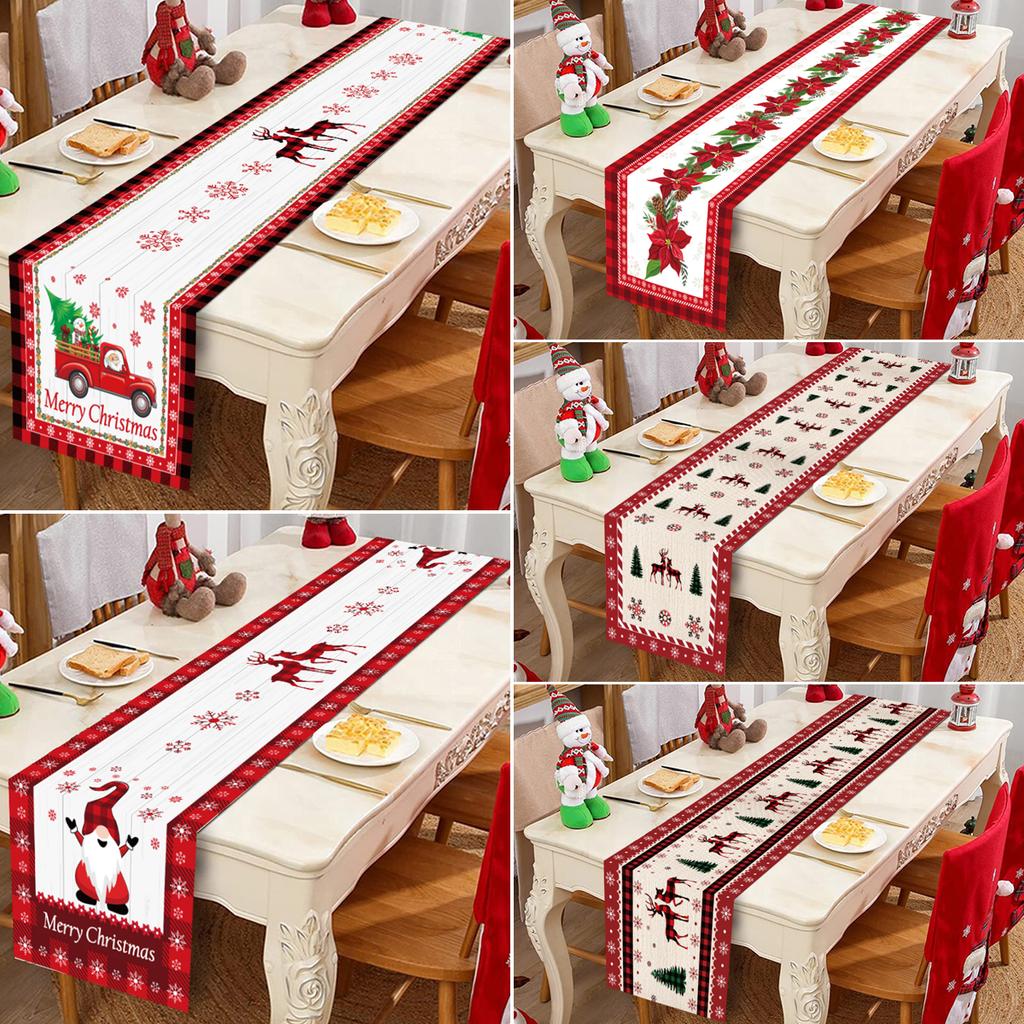 Christmas Table Runner Merry Christmas Decoration for Home 2025 Tablecloth Xmas Ornament Navidad Natal Noel New Year Gift 2025