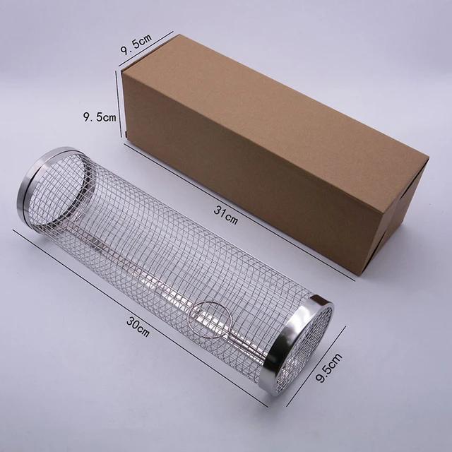 Stainless Steel Cylinder Mesh Grill Basket for Vegetables and Fruits