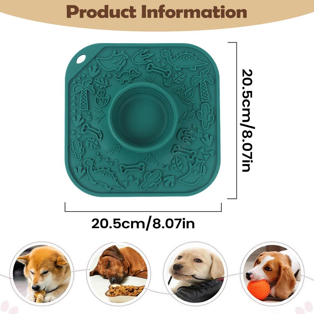

Dog Licking Mat Silicone Volcano Shaped Non-slip Puzzle Feeder Licking Mat With Suction For Dogs & Cats For Puppy kittens Pet оливковое зеленый