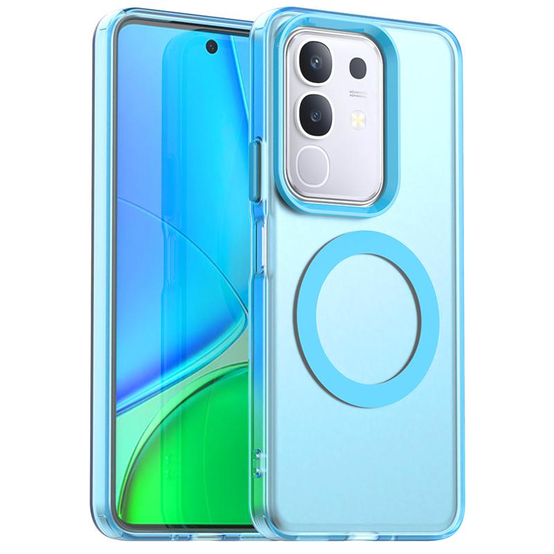 

Transparent Phone Case For Vivo Y29 Case Vivo Y29 4G Magnetic Adsorption Wireless Charge Back Cover For Vivo Y29 Case 6.68 inch vivo Y29 4G синий