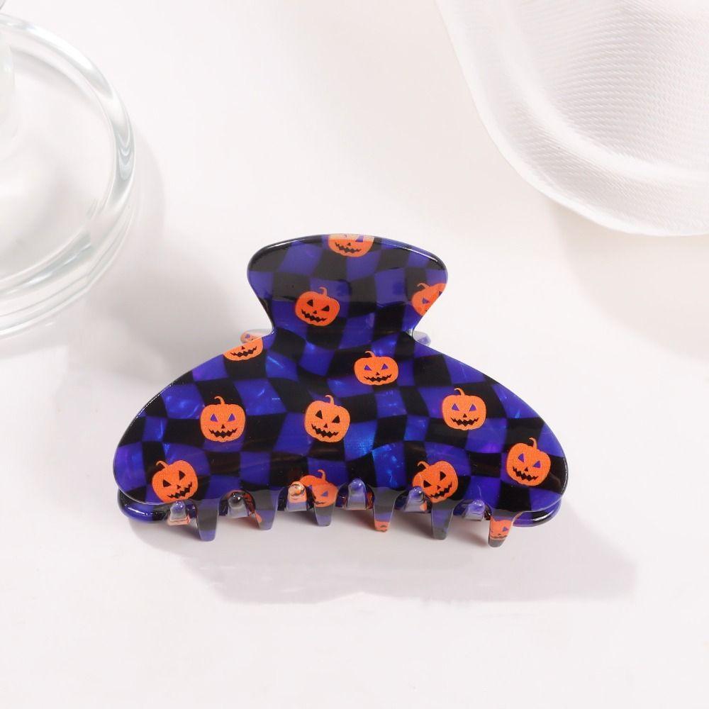 PVC Halloween Hair Claw Spider Skeleton Shark Clip Creative Pumpkin Themed Gripper  Photograh