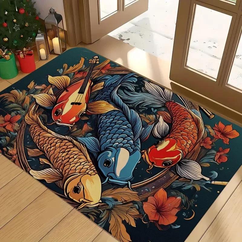 1PC Pumpkin pattern Door Mats Kitchen Rugs Non-Slip Pop arts design Living room Rugs Bath Mat Carpet for Home Sink Laundry Decor