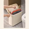 Trash Can with Wheels Brake System Wastebasket for Office Bathroom Home White