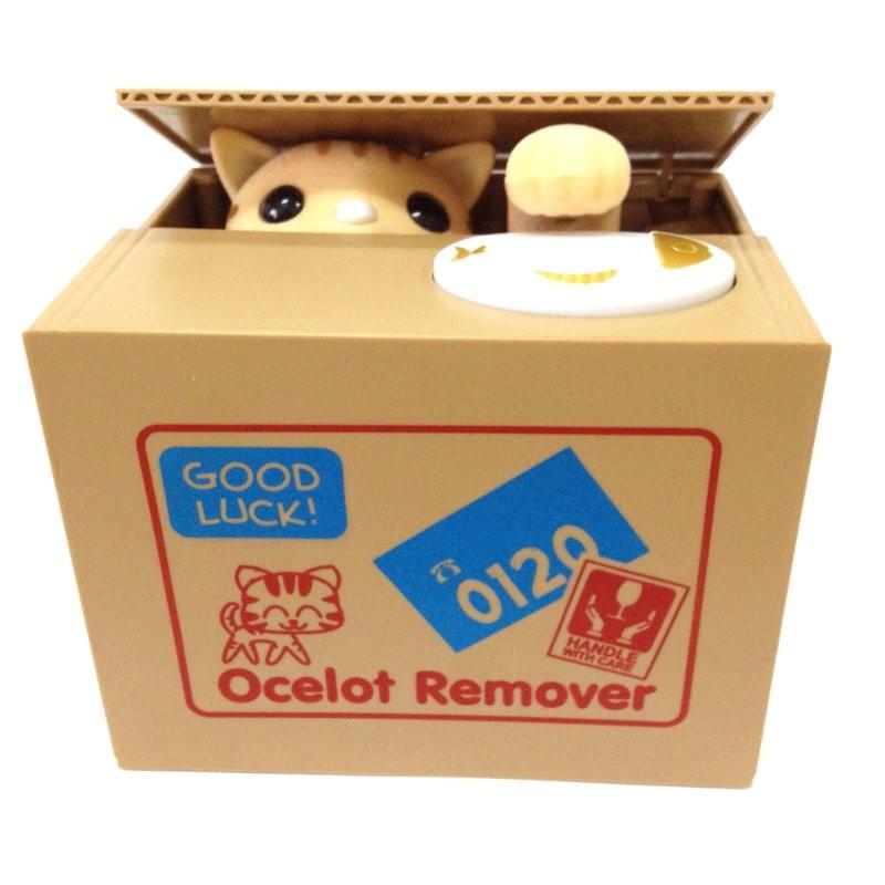 Забавный мультяшный стиль Кот-вор money thief Копилка Цветная Детская копилка Восторг Yellow Cat