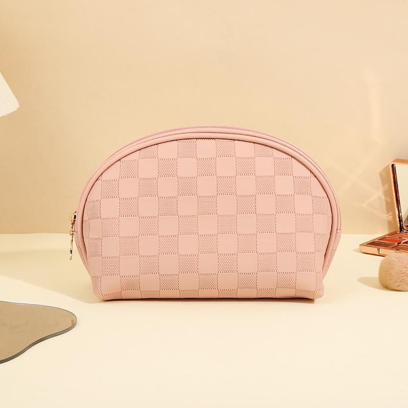 Simple checkerboard cosmetic bag women's high-end sense large-capacity storage bag waterproof portable travel toilet bag