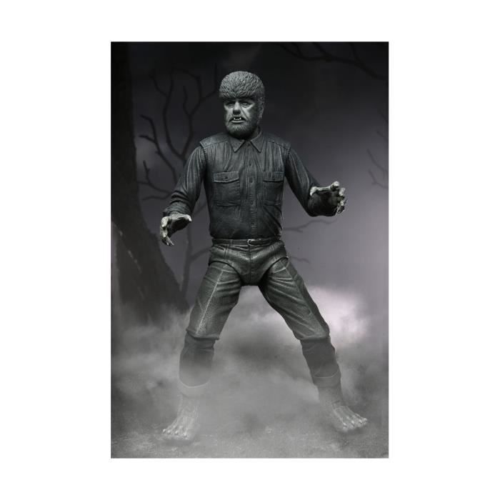 Figurine ultimate the wolf man (black &amp; white) 18 cm - neca - universal monsters