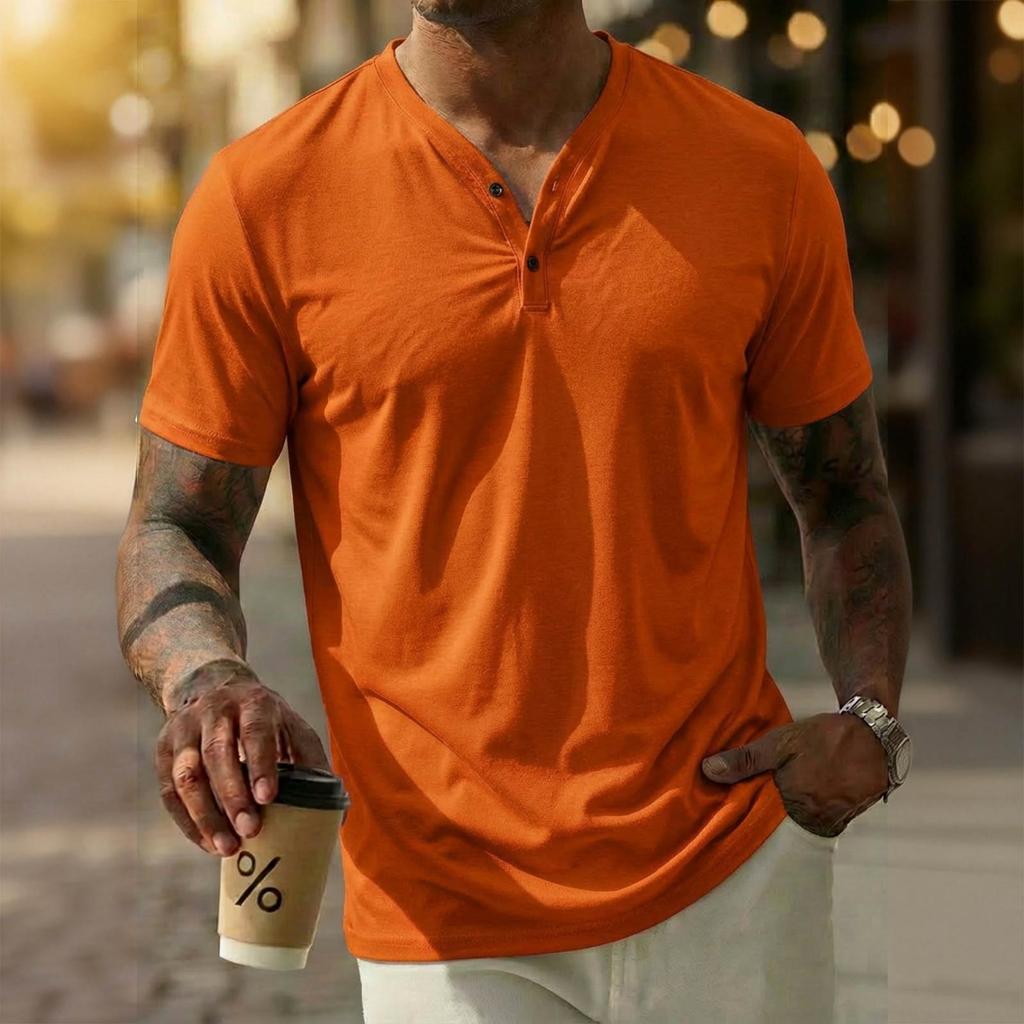 Men's New Lightweight Breathable Fashion V-neck Daily Basic Casual Sports T-shirt