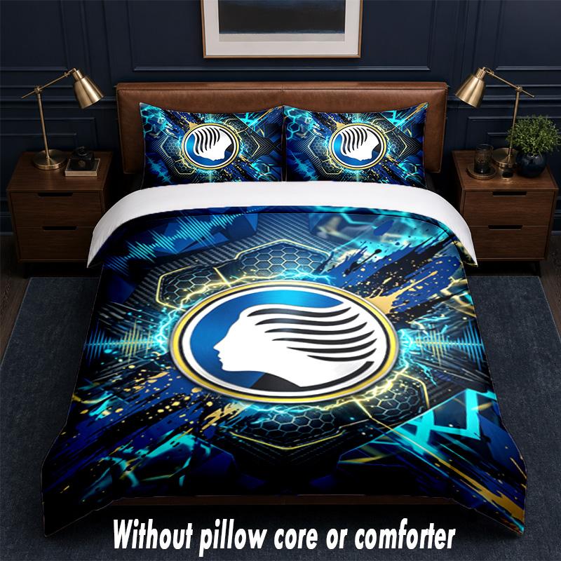 Atalanta FC Design Bed Bedding Set 1 Duvet Cover + 2 Pillowcases Soft Breathable Household Bed Linens