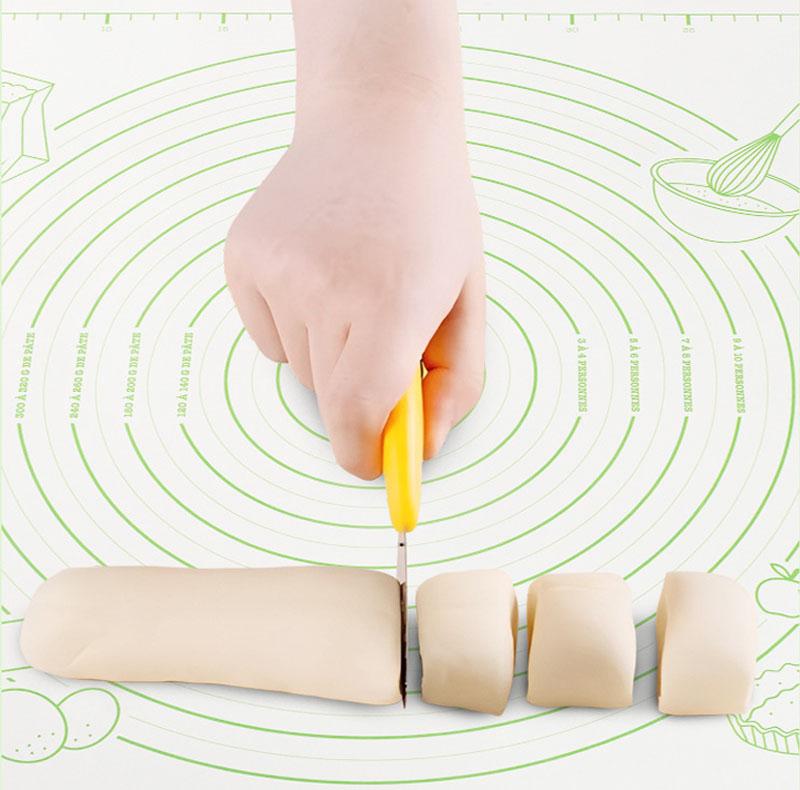 Silicone Baking Mat Non-Slip Reusable Pastry Rolling Mat with Measurement Guide, Heat Resistant Dough Kneading Pad for Baking, Pizza, Bread & Fondant