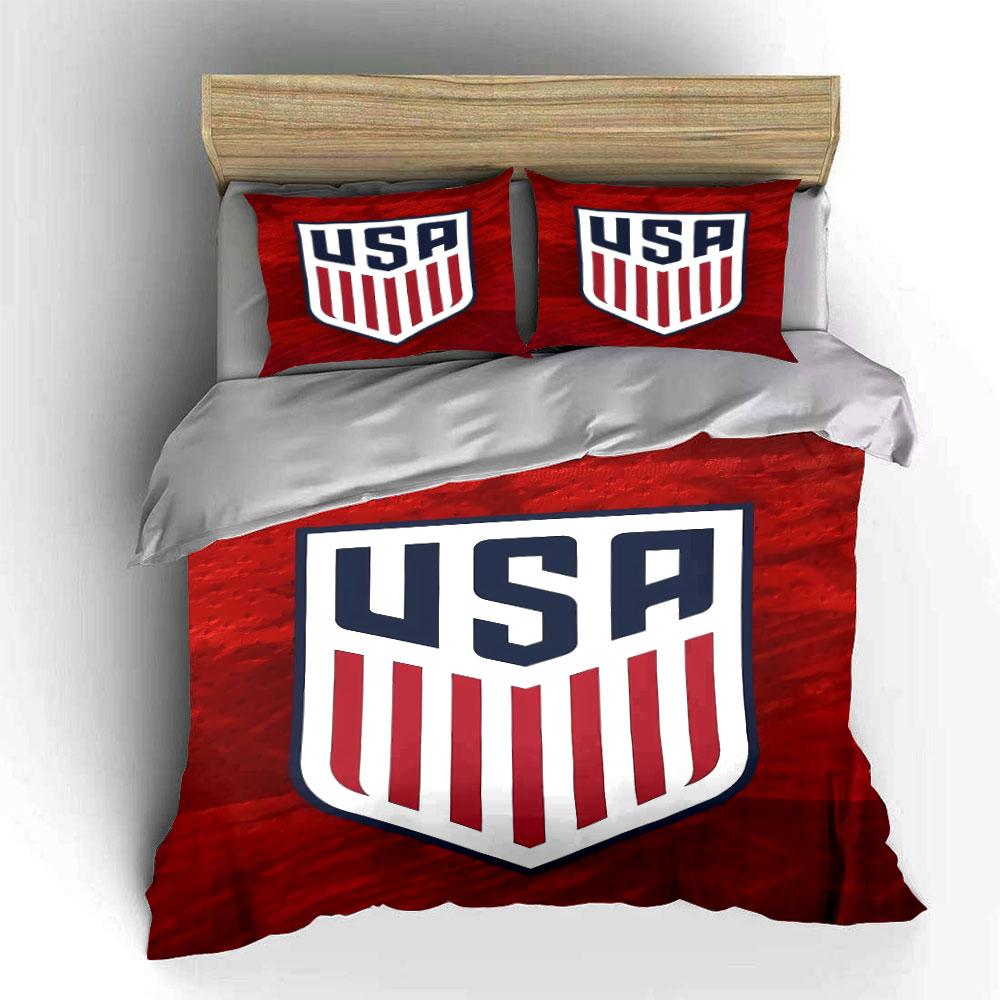 USA Flag Shield Bedding Set Bedding Duvet Cover Set Duvet Cover Pillowcases (1 * Duvet Cover 2 * Pillowcases, Without Duvet Insert)