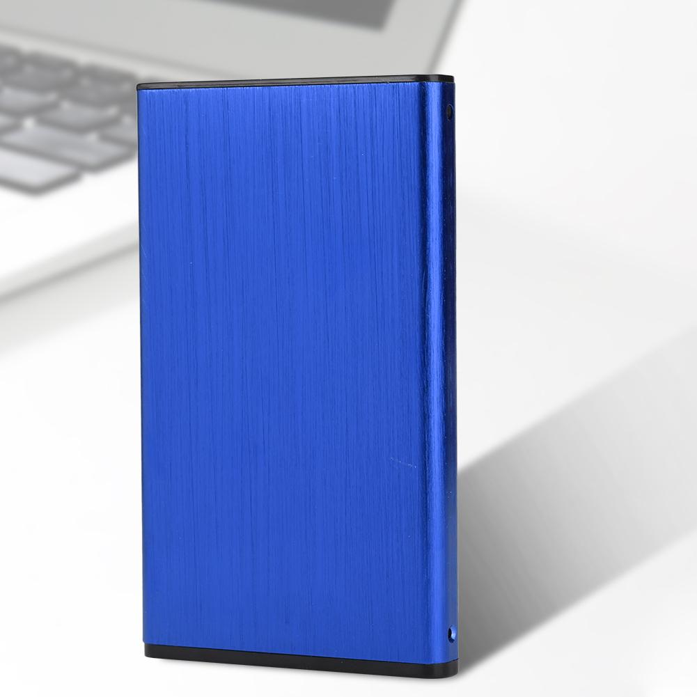 2.5inch USB2.0 Notebook External Mobile Hard Disk Case Box Aluminum Alloy Brushed Fit for 2TB HDD SSDBlue  (Not Inclube