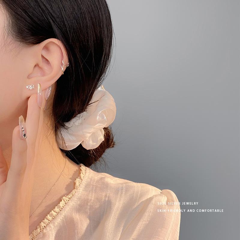 Exquisite Bow Pearl Earrings for Women  Small and Versatile Girly and Sweet Earrings