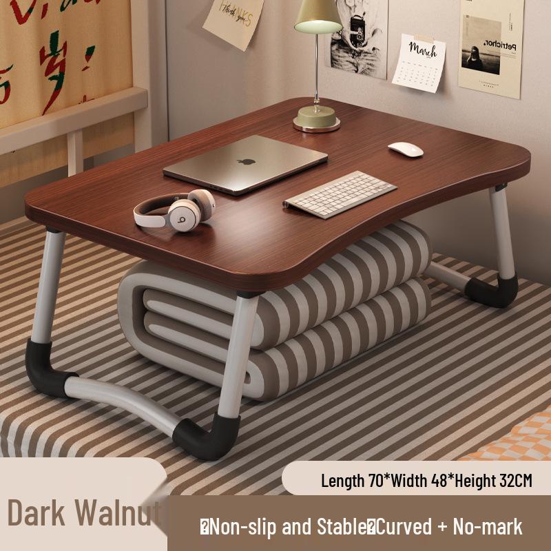 Folding Bedside Desk/Table for Laptop & Study - Bay Window, Bedroom, or Pit Use with Large Brackets