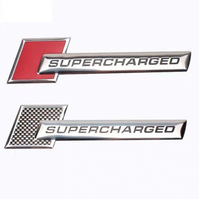 3D Hliníkový SUPERCHARGED Přeplňovaný Znak Samolepky na Auto Odznak Doplňky pro Styling Auta