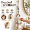 Wooden Ring Beaded Towel Hanger Loop Hanging Strap Towel Hanging Loop  Cabinet Door Decor