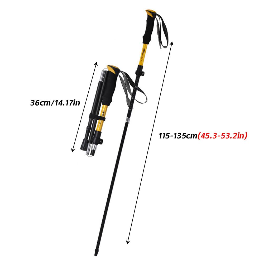 Outdoor Fold Trekking Pole Camping Portable Walking Hiking Stick for Elderly 5 Section Ultralight Carbon Fiber Telescopic Sticks