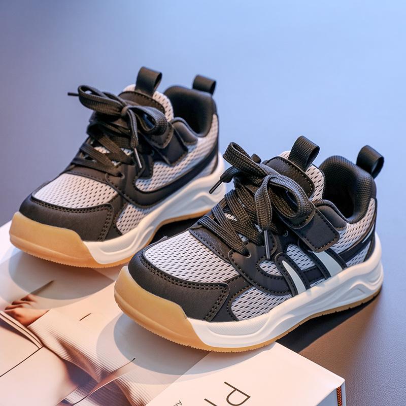 Boys Running Shoes Mesh Breathable 2025 Autumn New Children's Sports Shoes Soft Sole Non-slip Girls Comfortable Trendy Shoes