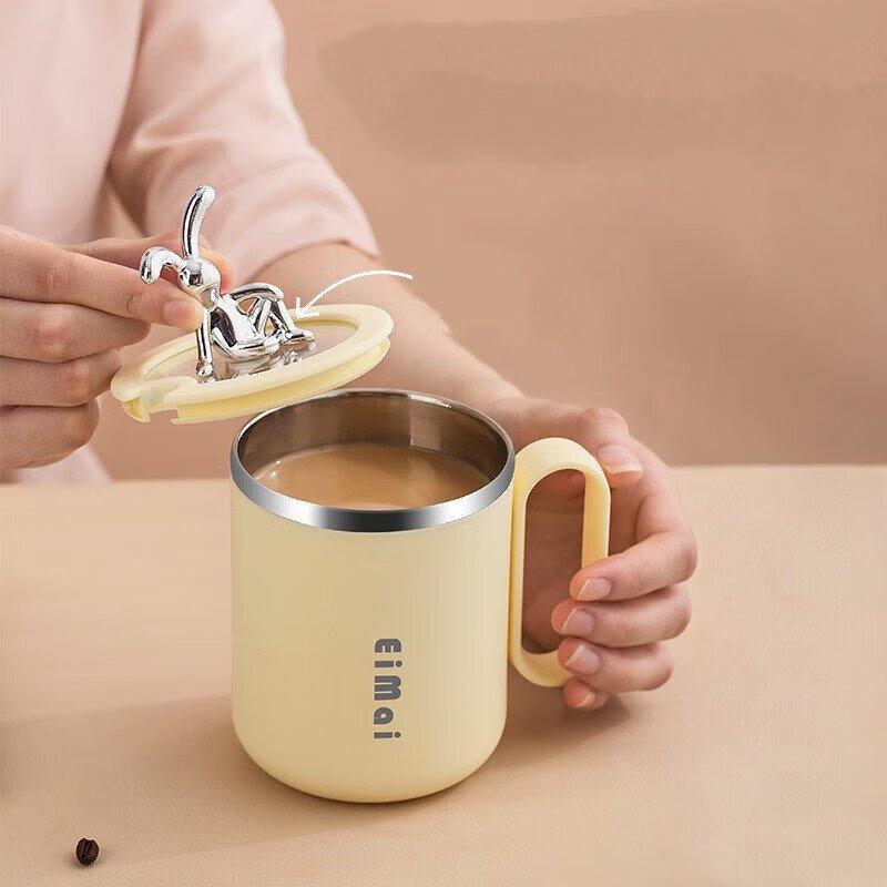 Xiderun 500ML 304 Stainless Steel Mug with Lid and Straw