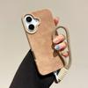 Simple Pure Color Leather Case + Lanyard Protective Shell Soft Silicone Case for iPhone