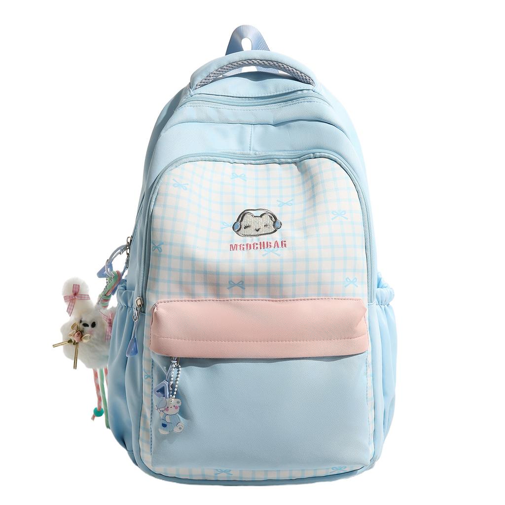 Schoolbag Japanese new high-value fresh, sweet and sweet plaid backpack junior high school students lightweight large-capacity backpack