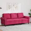 Vidaxl 3-Sitzer-Sofa, Weinrot, 180 cm, Mit Samt bezogen