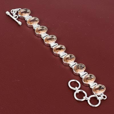 Faceted Morganite Bracelet 925 Sterling Silver Bracelet Adjustable Chain Bracelet Handmade Bracelet Natural Gemstone Jewelry Gift For Mother