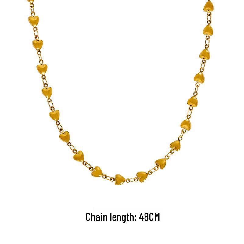 European & American Heart-Shaped Gold-Plated Colorful Gummy Bear Pendant Necklace for Men & Women: Korean Hot Style