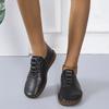 Scarpe Basse da Donna Casual Cucite Oxford Stringate in Pelle Suola Morbida Comode Mocassini Loafer Taglia Grande 43