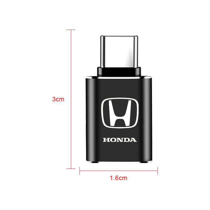 Car Usb Type C Cable Converter Charging Adapter Car Accessories for Honda Civic Xrv Hrv Crv Brv City Accord Fit Jazz Insight Pilot Passport Stepwgn
