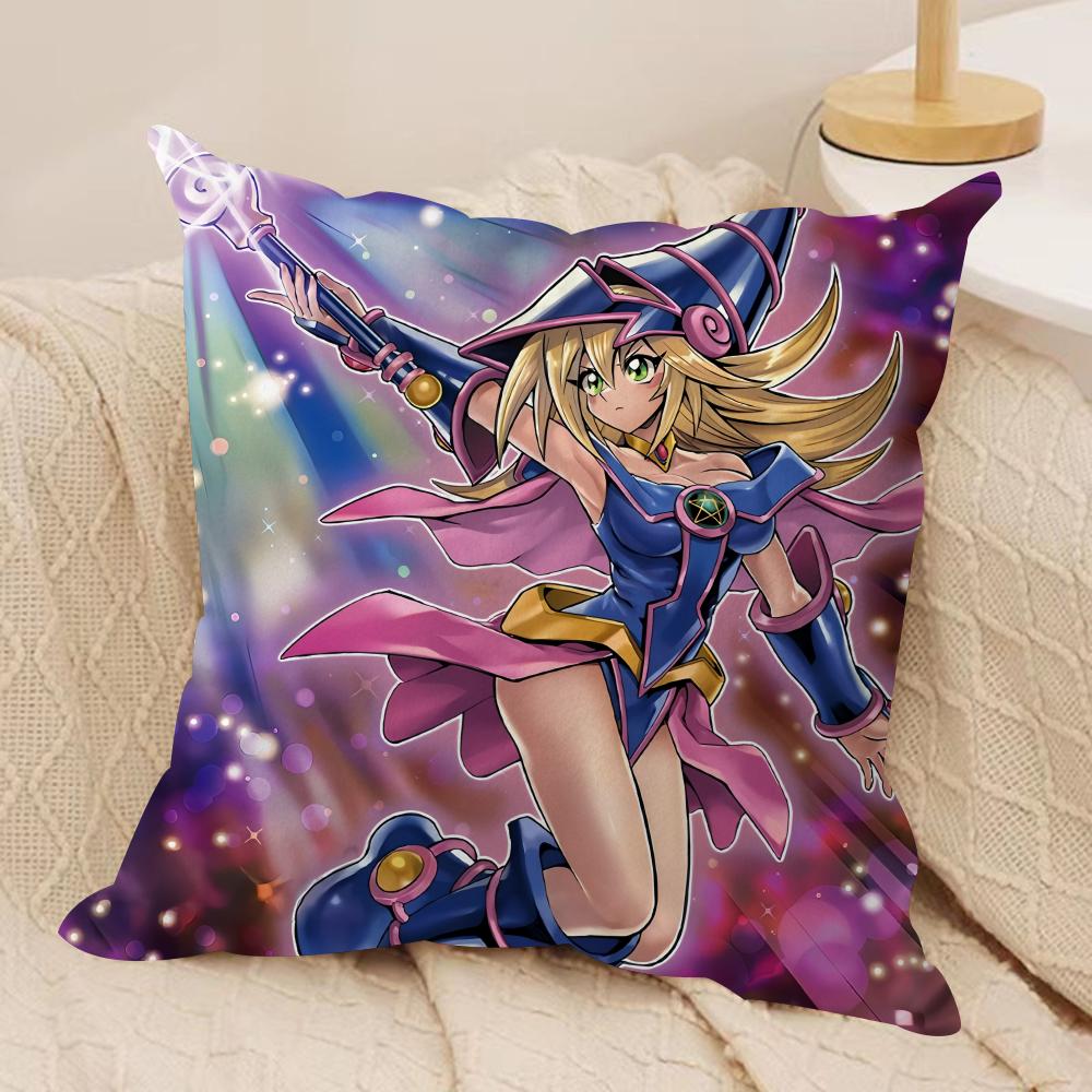 Dark M-Magician Girl Cushion Cover Silky Short Plush Invisible Zipper Dustproof Sofa Pillow Case For Home Decor
