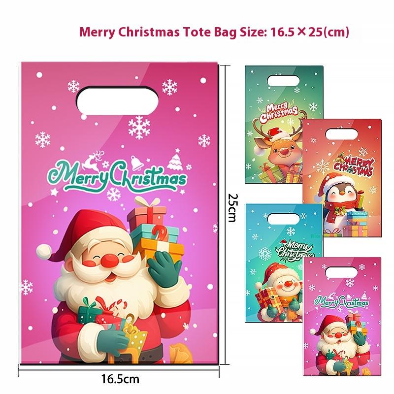 50/100 ks Vánoční dárkové tašky Vánoční dekorace pro domov 2026 Vánoční dárky Rok Santa Claus Sněhulák Balicí tašky