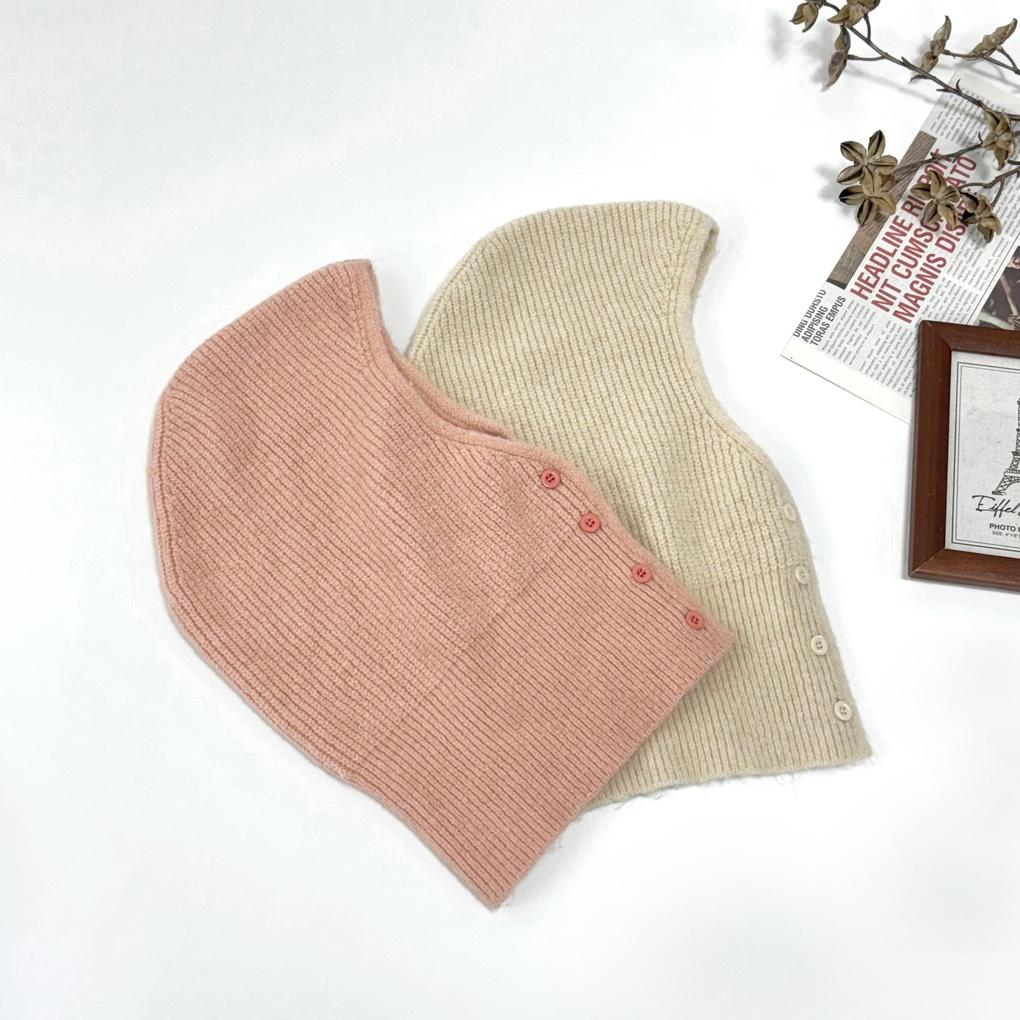 Women's and Men's Couple Daily Button Balaclava Hat