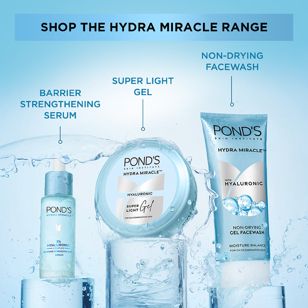 Pond's Super Light Gel Moisturiser 200ml For Oily Skin With Hyaluronic Acid Vitamin E – Fast Absorbing, Non Greasy, Daily Glow Care