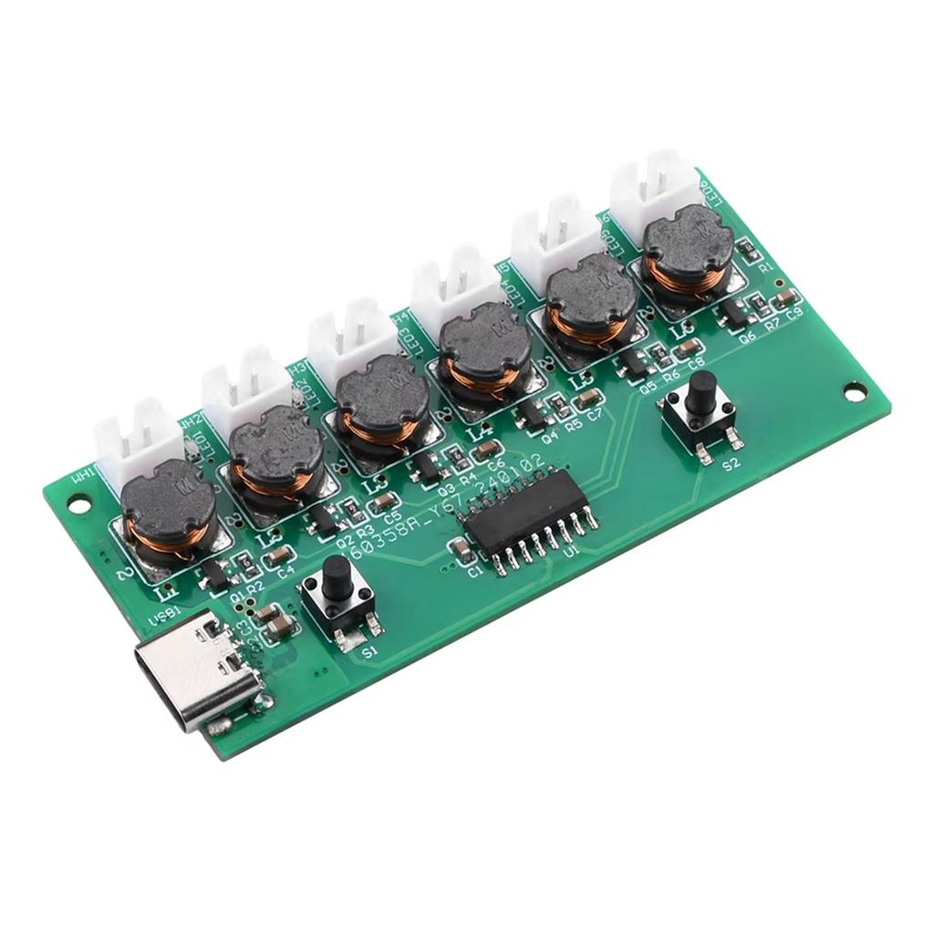 Humidifier Driver Board Ultrasonic Atomizer Atomization Control Board Mist Maker Module with 6 Independent Sprays