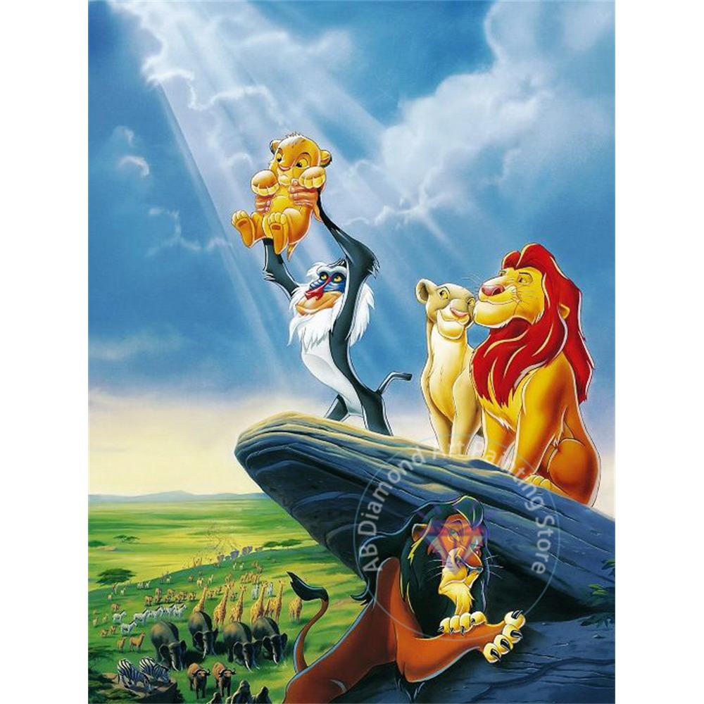 The Lion King Diamond Painting Set 5D DIY Diamond Cross Embroidery Handmade Art Adult and Children's Gifts Home Decoration