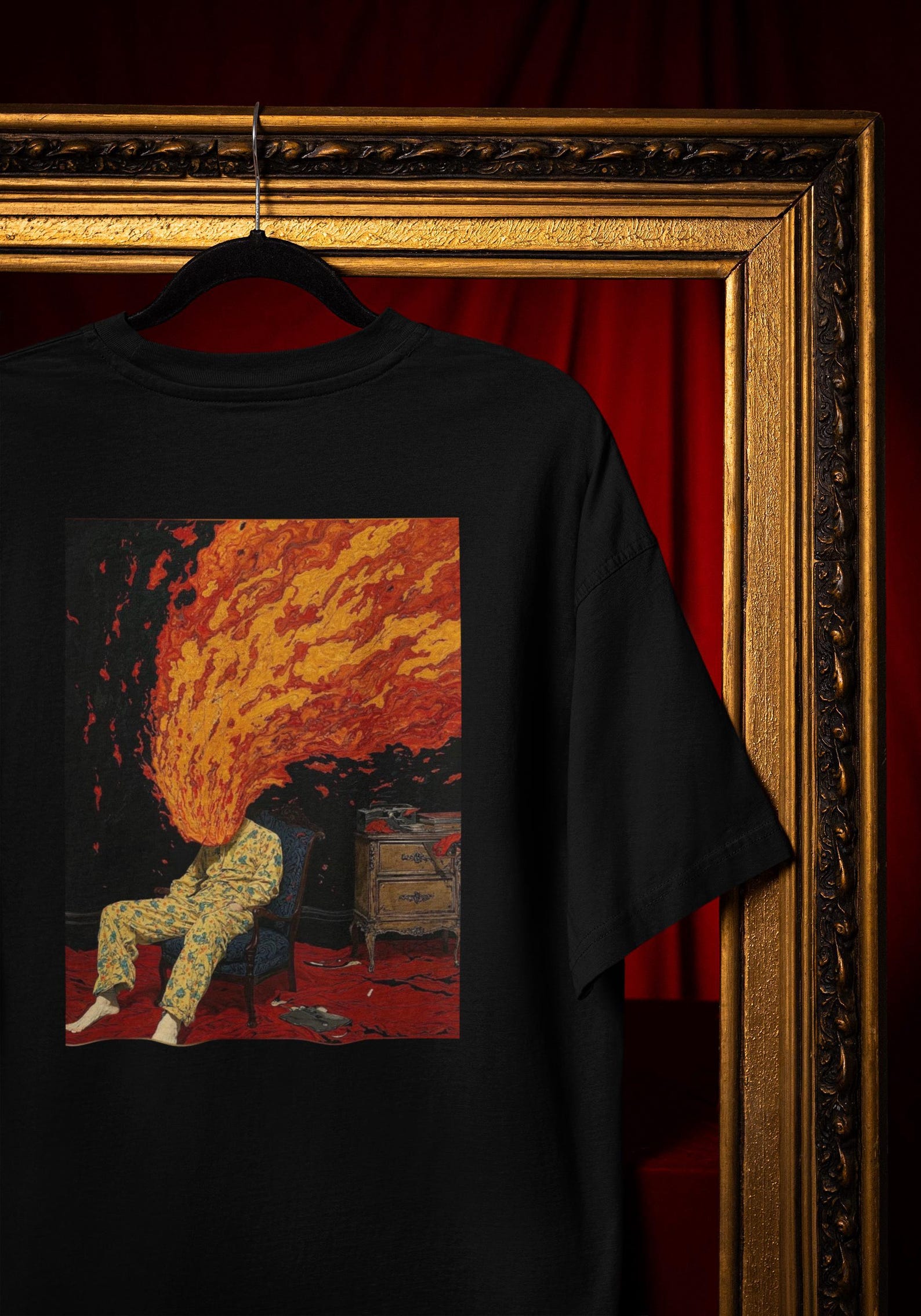 Exploding Head Tee: Surreal Psychedelic Flames - Unisex Fit Comfort Colors® S