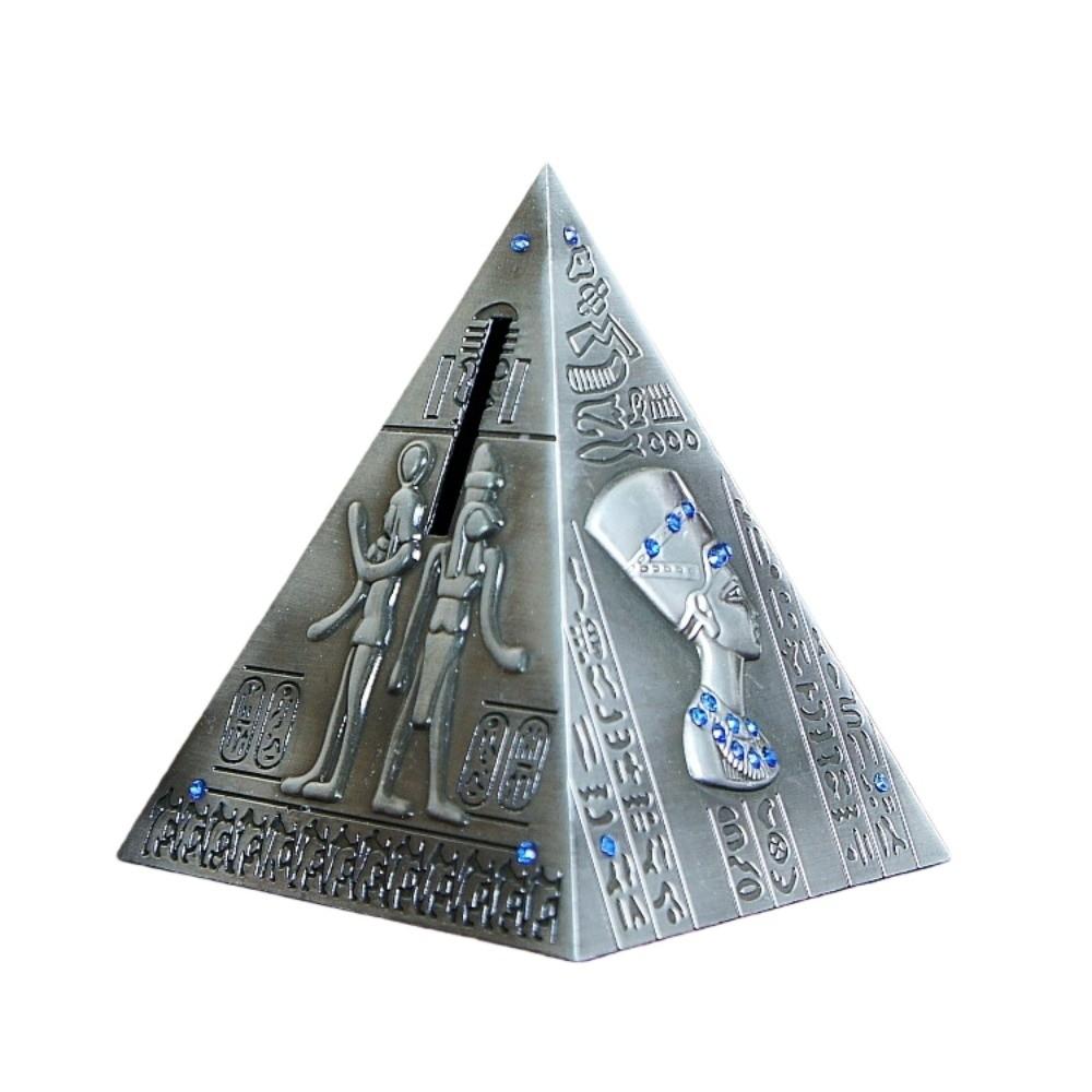 Durable Egyptian Pyramids Figurine Savings Can Zinc Zinc Alloy Coins Saving Box Home Decor