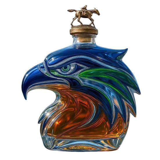 Láhev na whisky s orlí hlavou Unikátní skleněná karafa 3D Nádoba na likér pro whisky Víno Koktejly Kávu
