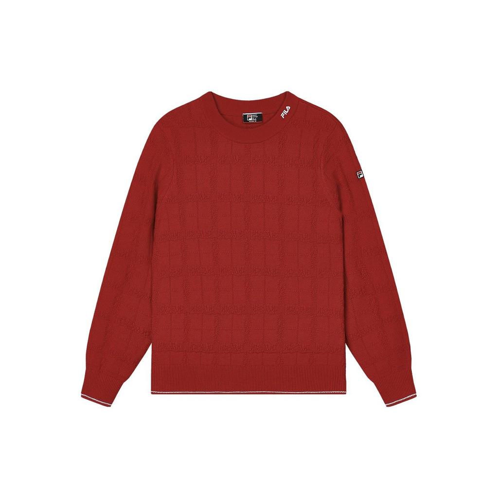 Fila Solid Color Crew Neck Pullover Sweater Women Sweater Light-Raspberry F11W411405F-RD