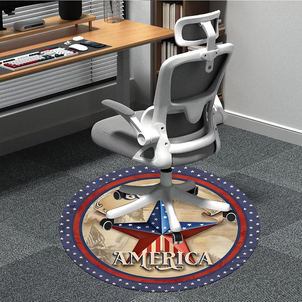 

1pc Patriotic Decorations Chair Carpet for Office, Non-slip, Soft and Durable Leisure Rug, Perfect for Office, Living Room yy251103158 80cm by 80cm