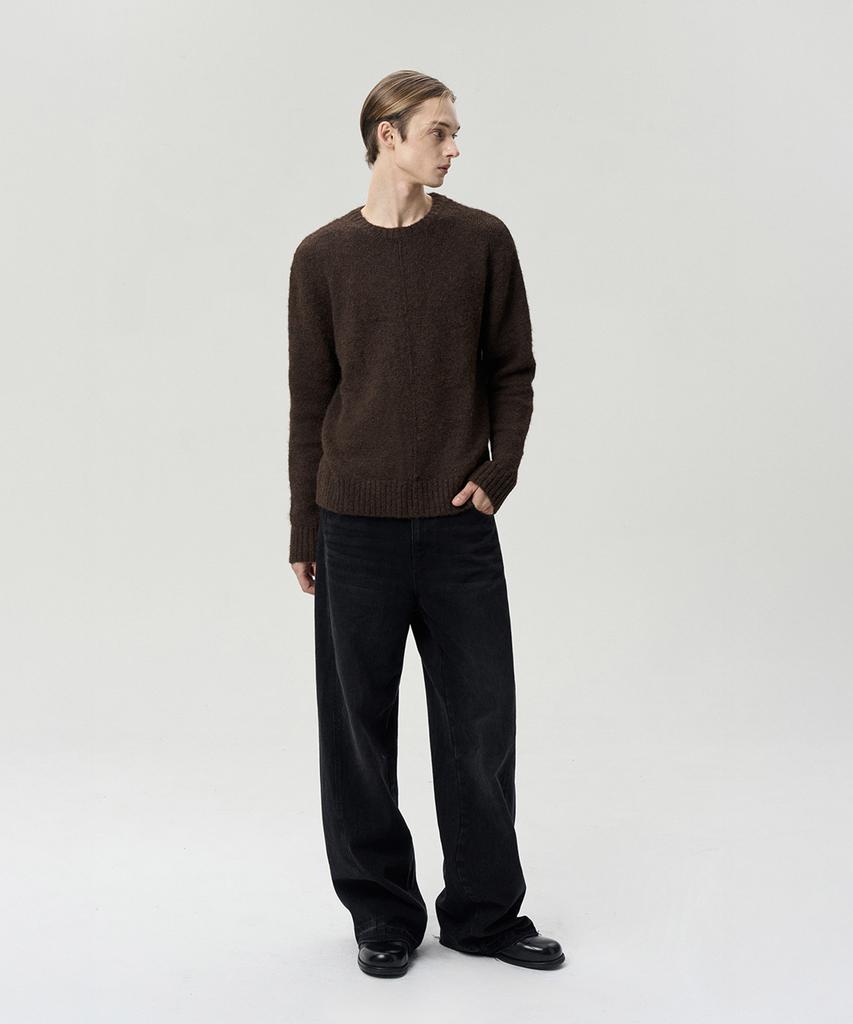 Liimaen Unisex Wool Blend Knit Top Chocolate